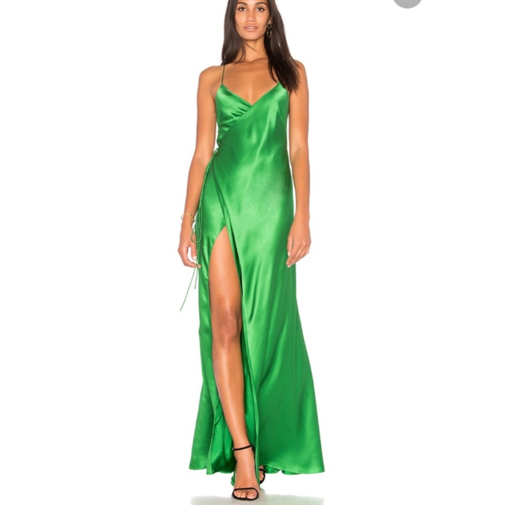 STRAPPY WRAP GOWN - GREEN